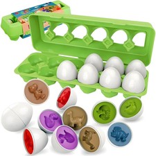 WEEJOYGAM Easter Dinosaur Eggs Toys for Toddlers 1-3, Dino Egg 12 PCS, Green