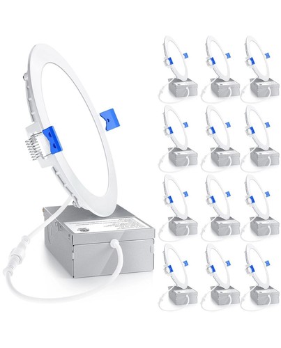 Ensenior 6" LED Recessed Lights, 12 Pack, Dimmable, 5000K Daylight, 1050LM