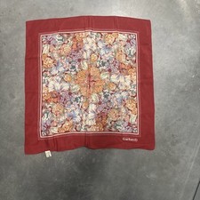 Vintage Cacharel Red Platinum Floral Style Scarf