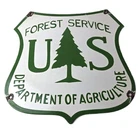 Vintage Forest Service Porcelain Sign - Agricultural National Park Gasoline Sign