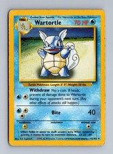 Wartortle Base Set Unlimited 42/102 HP Pokemon 1999