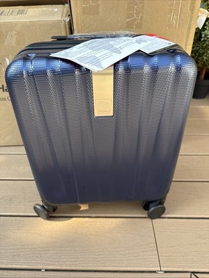 Hanke Underseat 16 Inch Carry On Luggage Hard Shell Dark Blue  New