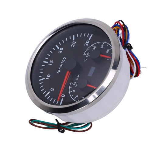 3 In 1 Electrical Tachometer Easy Installation Tachometer Oil Pressure Water¦ - Picture 23 of 23