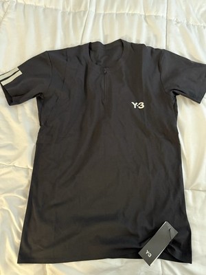 Adidas Y-3 Tennis Pro Freelift Zip Tee Black Men's Sports T-Shirts Sz M JY6946