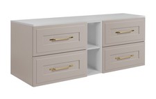 Waschbeckunterschrank Waschtischunterschrank 140 cm Landhaus CLASSIC Beige/Weiß