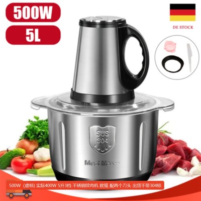Fleischwolf Küchenfleischwolf 5L Edelstahl Elektrischer Fleischwolf Zerkleinerer