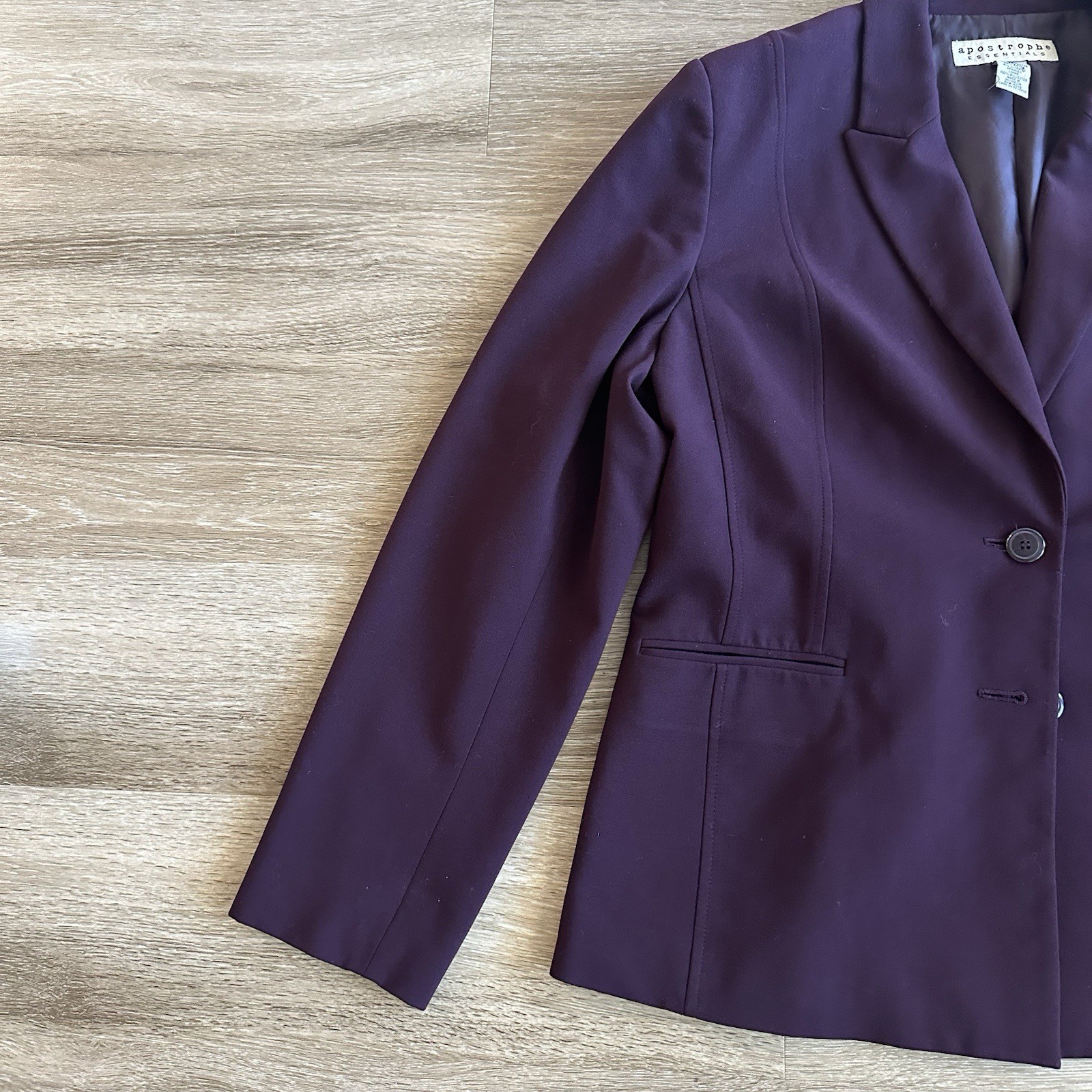 Apostrophe Essentials Blazer Suit Jacket Burgundy… - image 4