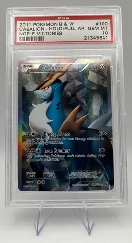 Pokemon Cobalion Noble Victories Holo Full Art #100 PSA 10 Gem Mint