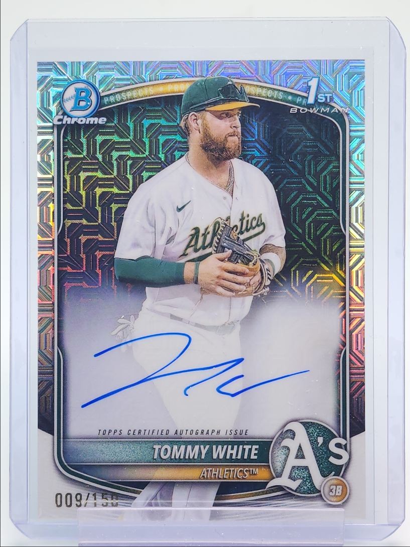 TOMMY WHITE 2025 BOWMAN CHROME 1ST AUTOGRAPH HTA CHOICE AUTO /150 Q4060