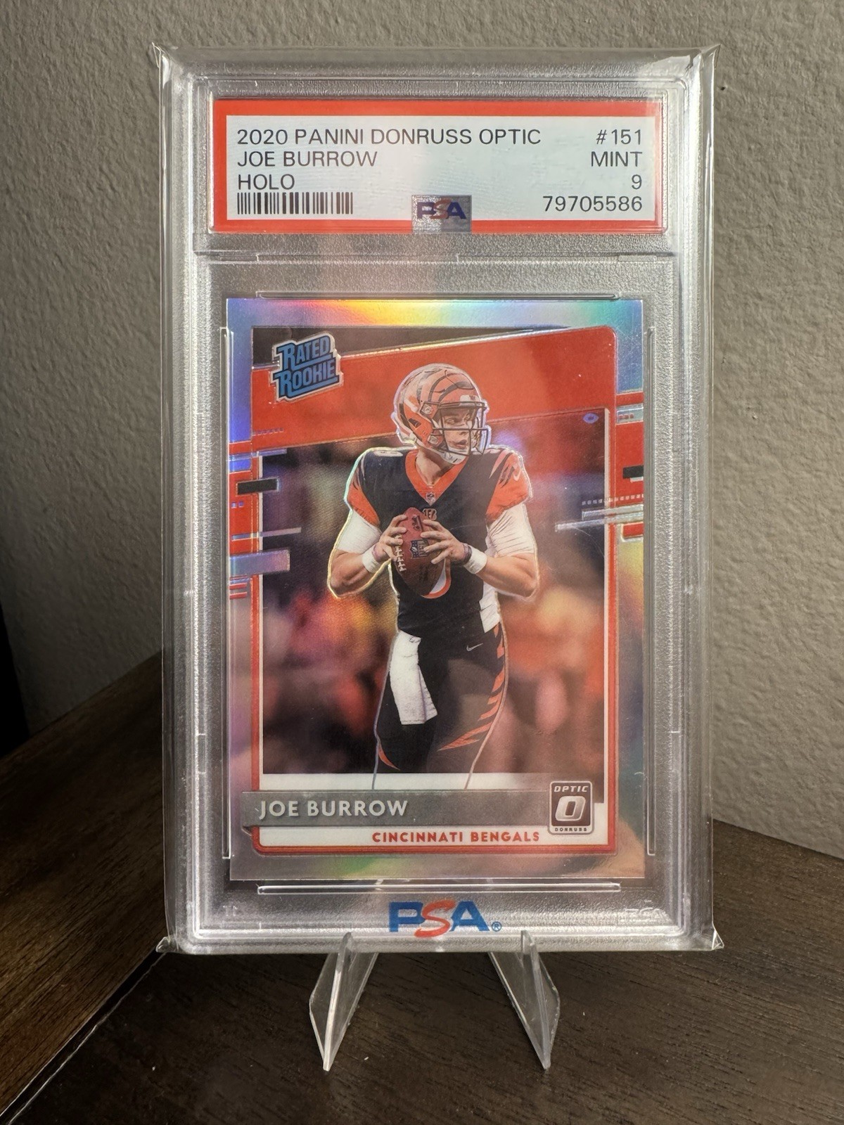 Panini 2020 Donruss Optic Rated Rookie Joe Burrow Holo Prizm #151 PSA 9
