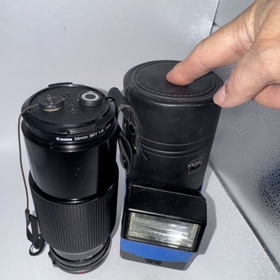 Canon EF 70-210mm f/4 Telephoto Zoom Lens With Cannon 58mm Sky 1-A/F/ With Flash