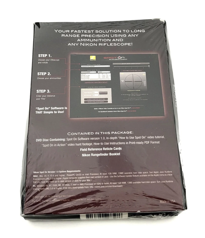 Nikon Spot On Ballistic Match Technology Software for PC & Mac Version 1.0 New - Image 2 of 4