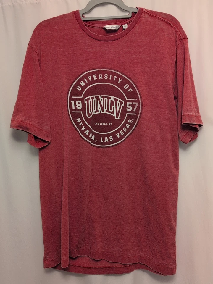 Camp David XL UNLV Shirt Red LV, NV Front Graphic Single Stitch T shirt Free Shi - Image 2 of 4