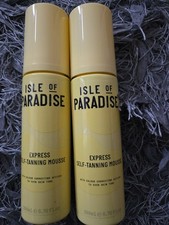 ISLE OF PARADISE EXPRESS SELF-TANNING MOUSSE 200ML BOTTLES X2 - NEW