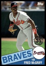 2020 Topps Update #85TB-8 Fred McGriff 1985 Topps 35th Anniversary Black #/299