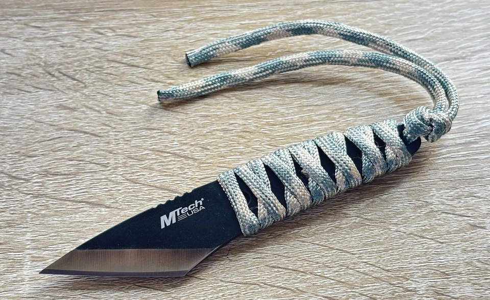 "Cuchillo de cuello de 5"" Full Tang Kiradashi hoja de 1,5"" mango envolvente funda Kydex AFILADO" Foto 4 de 4