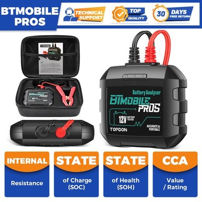 2026 TOPDON BTMobile Pros 12V 24V Car Battery Tester Cranking Charging Analyzer
