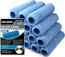 Great 18 Pack Paint Roller Covers 9 Inch 3/8-Inch Nap, Dense Fibers Large Paint