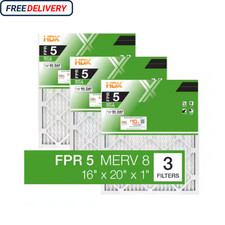 16 x 20 x 1 Standard Pleated Air Filter FPR 5, 3-Pack, Air Filters Replacement