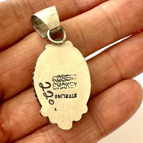 Navajo Türkis Anhänger Sonora Gold signiert Shakey Sterling Handarbeit Indianer - Bild 5 von 6