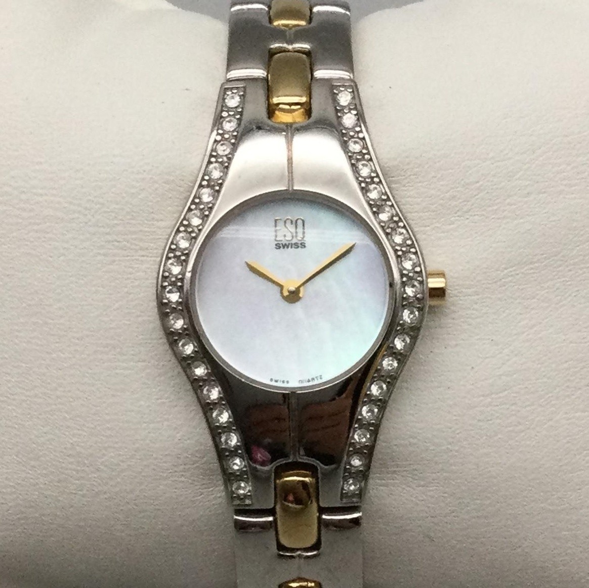 ESQ By MOVADO Ladies\' Filmore Two Tone Stainless Steel Watch. New Battery. 6.5\