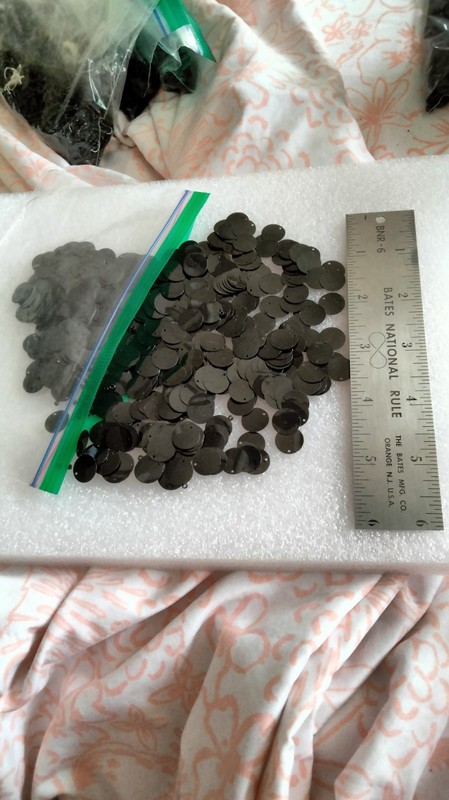  Vintage Black Paillette Sequins Lot 0.7 oz New York City Garment District (NOS)