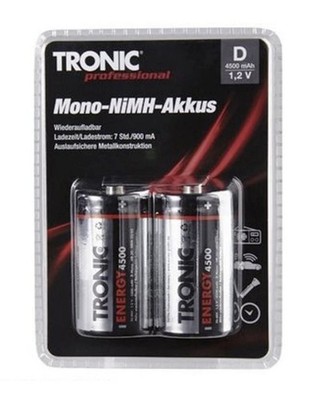 4 TRONIC D Mono Ni-MH Akkus 4500mAh. 1.2V - wiederaufladbare Batterie Akku 2x2 