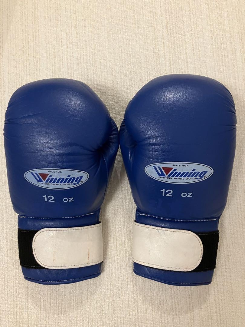 Winning Boxing Gloves 12 oz Blue Tape type For Training AM-12