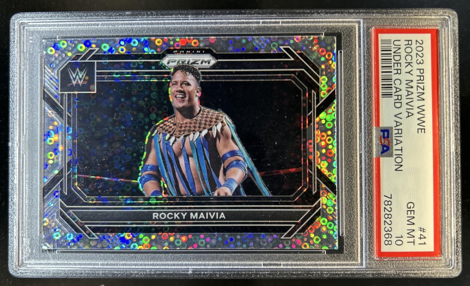 2023 Panini Prizm WWE Rocky Maivia SP Under Card #41b PSA 10 GEM MINT
