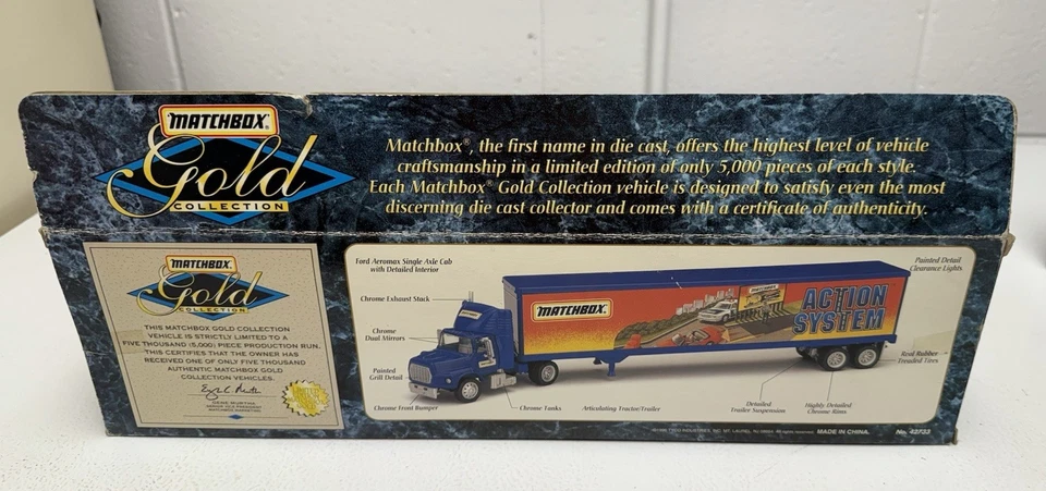 Matchbox Gold Collection King Size Rigs Fed Ex Truck & Trailer 1996 vintage - Image 3 of 4