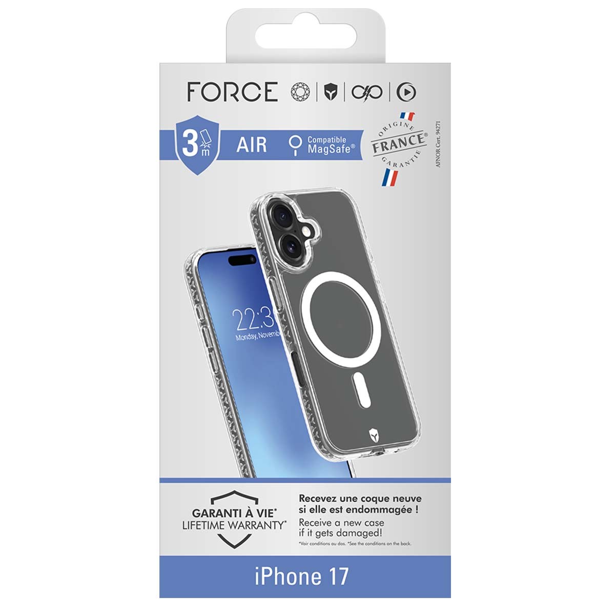Coque iPhone 17 Force Case Air transparente avec coins renforcés - 4