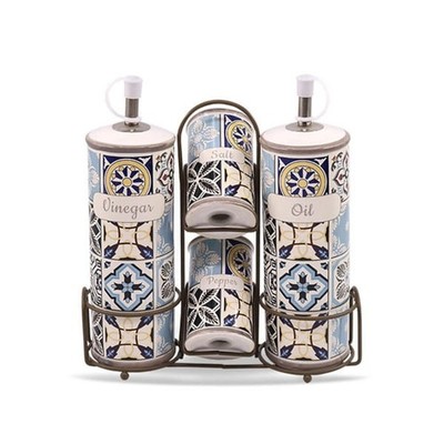 Maestro Keramik Gewürzset Holiday in Porto MR-20005-04S, 4-tlg, 2x100ml/2x300ml,