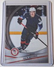Jack Hughes 2026 Topps Chrome US Winter Olympic Card #37 Winning Gold Medal Shot