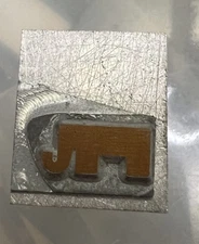 Vintage KINGSLEY Hot Foil Stamp Machine Emblem Die - Elephant