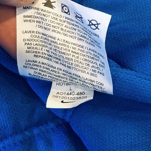 Nike Mens Large Blue Retro Full Zip Padded Activewear Sports Hoodie Jacket - Picture 8 of 12