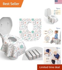 Easy-Use Disposable Toilet Seat Covers 20 Pack for Toddlers, Waterproof Fun