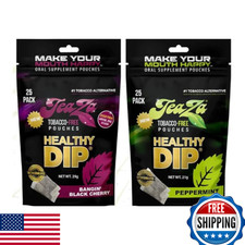 TeaZa Herbal Energy Pouch 2-Pack: Peppermint  Black Cherry - 50 Pouches Total