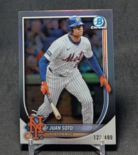 Juan Soto Refractor /499 2025 Bowman Chrome Baseball Card #22 New York Mets