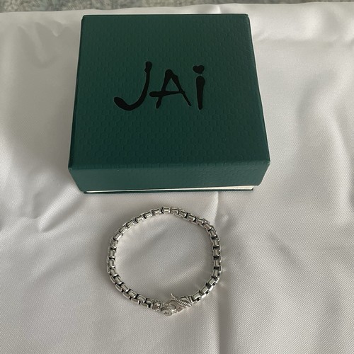 7.5" John Hardy Jai Sterling Silver Box Chain Bracelet Thick Heavy Thailand NWT