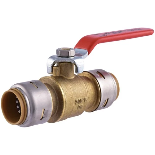 SharkBite Max 3/4 Inch Ball Valve, Push To Connect Brass Water Shut Off UR22185A