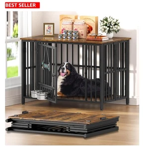 Elegant Crate de chien pliable pour les grands chiens 35-60 lb, pas d'assemblage nécessaire