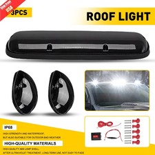 3pc Smoke Cab Roof Running White Led Lights For 02-07 Chevy Silverado Gmc Sierra