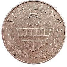 Austria 5 Schilling 1977 Copper-Nickel KM#2889a Austrian ATS