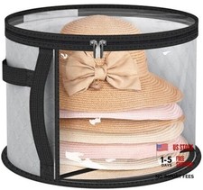Oversized Clear Hat Storage Bag, Holds up to 7 Caps Cowboy Hat 16.5" Grey