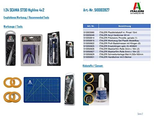 Italeri-3927 Scania S730 Highline 4x2, Scala 1:24, Model Kit, Modello in Plastic - Immagine 3 di 4