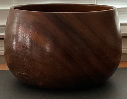 Antique Hawaiian Calabash Poi  Very Large Wood Bowl 9" x 12" Vintage