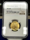 1995 Gold $10 1/4 Eagle Coin - MS69 - NGC - Rich Luster