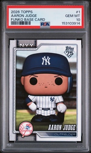 2026 TOPPS FUNKO BASE CARD #1 AARON JUDGE PSA 10