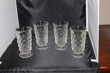 Indiana Glass  Clear Whitehall Colonial Cubist Ice Tea Glasses, Lot of 4