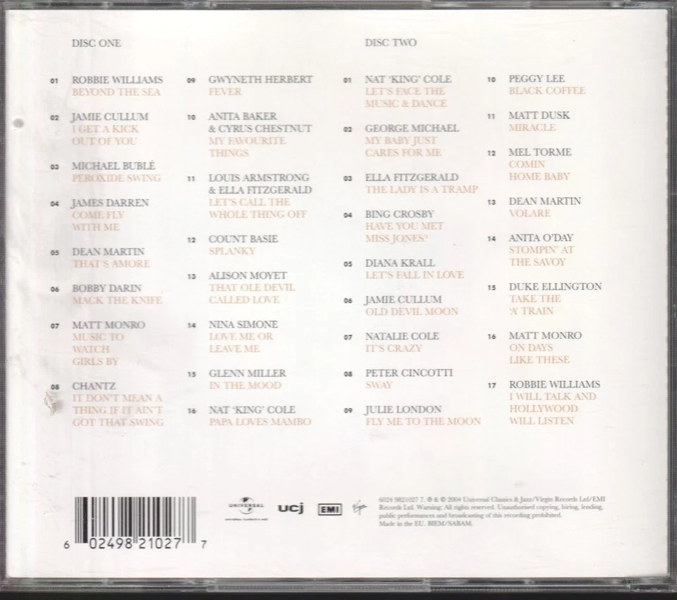 Verschiedene Künstler Number One Swing Album Doppel-CD Europa EMI 2004 98210277 - Bild 2 von 2